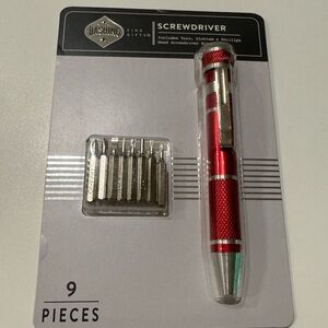 Pocket Red Precision Screwdriver Set - 9 Piece New Torx slotted Phillips Bits